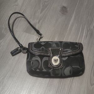 Coach Black Wristlet Clutch